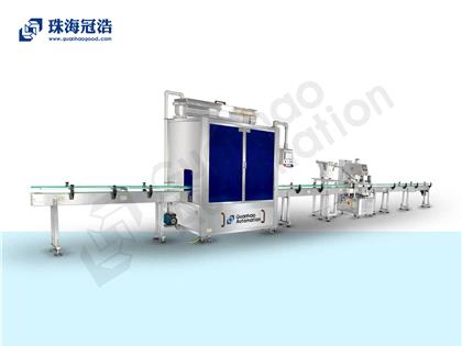 自動16頭醫(yī)用鹽水防腐灌裝、旋蓋生產(chǎn)線